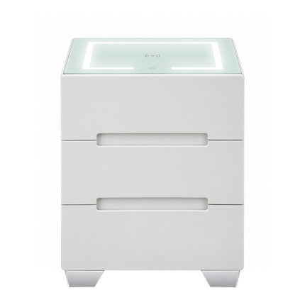 Luma - LED & Wireless Charger Cashmere Bedside Locker