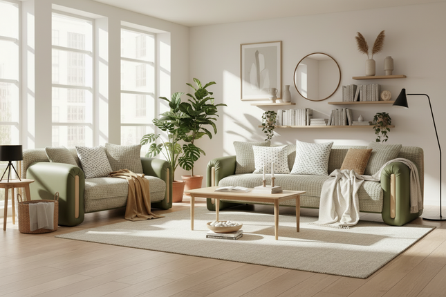 Magnum - 3+2 Green Fabric Suite