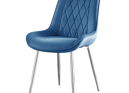Maya - Navy Blue Velvet Chrome Leg Luxury Dining Chair