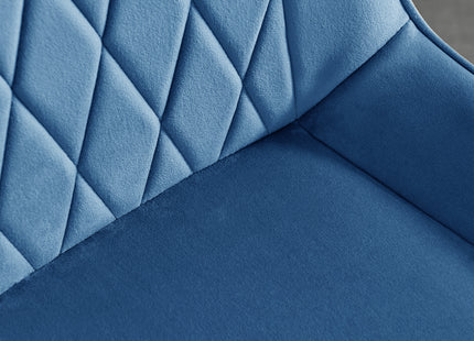 Kerry - Dark Oak Wood Effect Dining Table & 4 Maya Blue Velvet Dining Chairs