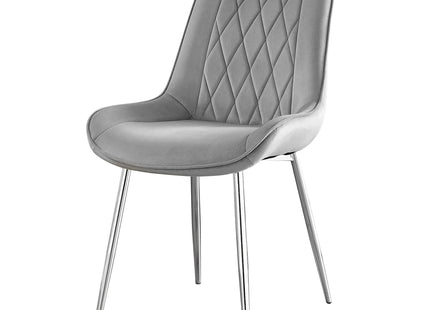 Maya - Grey Velvet Chrome Leg Luxury Dining Chair