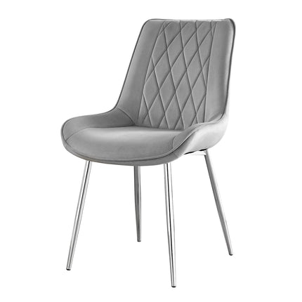 Maya - Grey Velvet Chrome Leg Luxury Dining Chair