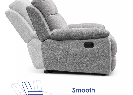 Melvin - 2.5+2+1 Grey Fabric Reclining Suite