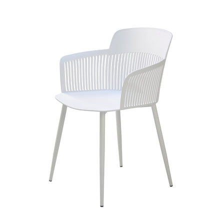 Zoe - White Plastic Dining Armchair