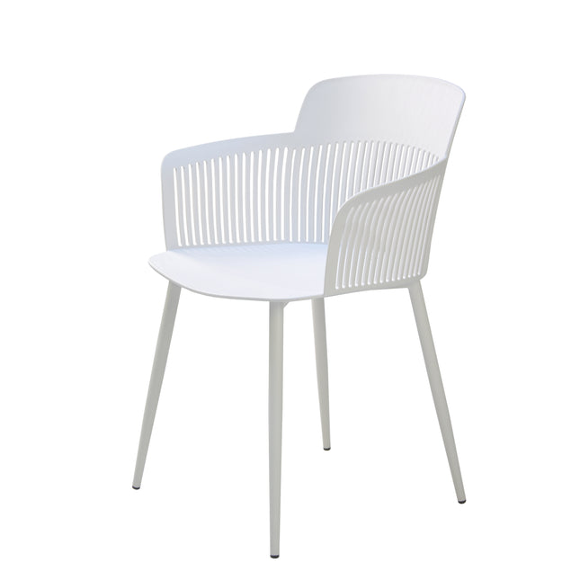 Zoe - White Plastic Dining Armchair