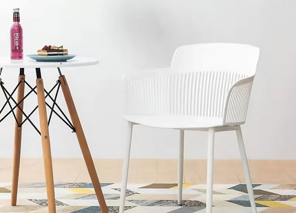 Zoe - White Plastic Dining Armchair