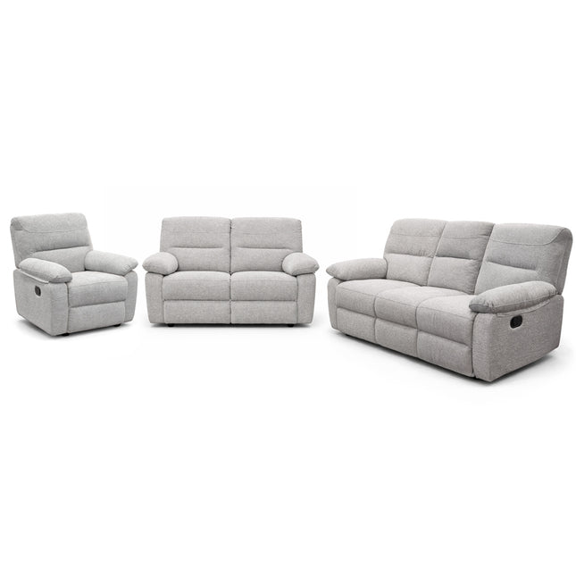 Milton - 3+2+1 Grey Fabric Reclining Suite