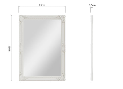 Mirror Collection - White Wooden Mirror