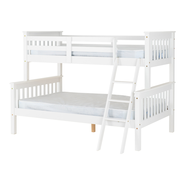 Neptune  - White Triple Bunk Bed & 2 Mattresses