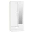 Nevada 2DR Wardrobe White with Mirror