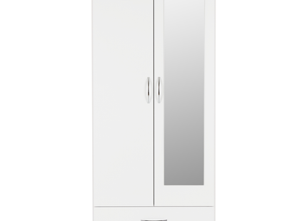 Nevada 2DR Wardrobe White with Mirror