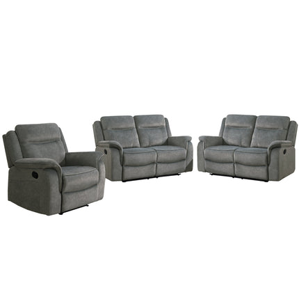 Newtown 2-2-1 Dark Grey Reclining Living Room Suite