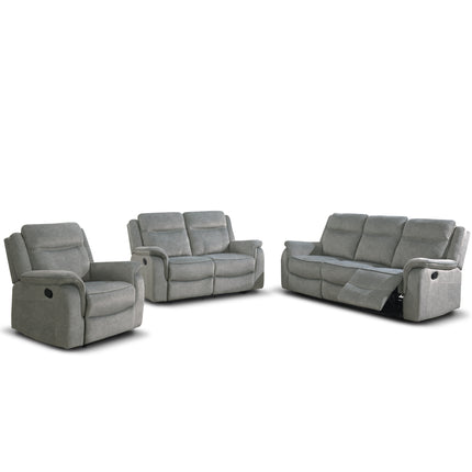 Newtown 3-2-1 Grey Reclining Living Room Suite