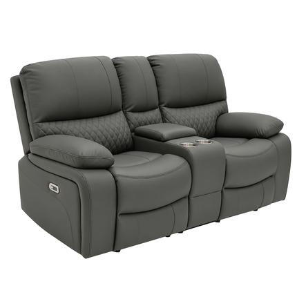 Nexus - 3+2 Charcoal Electric Recliner with Drinks Tray