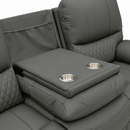 Nexus - 3+2 Charcoal Electric Recliner with Drinks Tray
