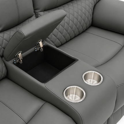 Nexus - 3+2 Charcoal Electric Recliner with Drinks Tray