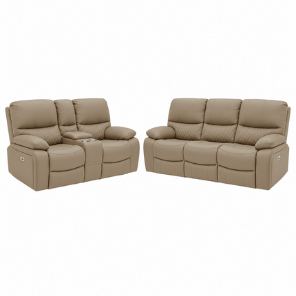 Nexus - 3+2 Taupe Electric Recliner with Drinks Tray