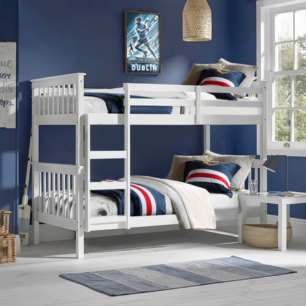 Oxford - White Single Bunk Bed & Mattresses