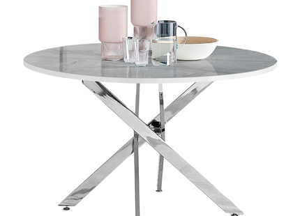 Palma - Glacier High Gloss Chrome Leg Table