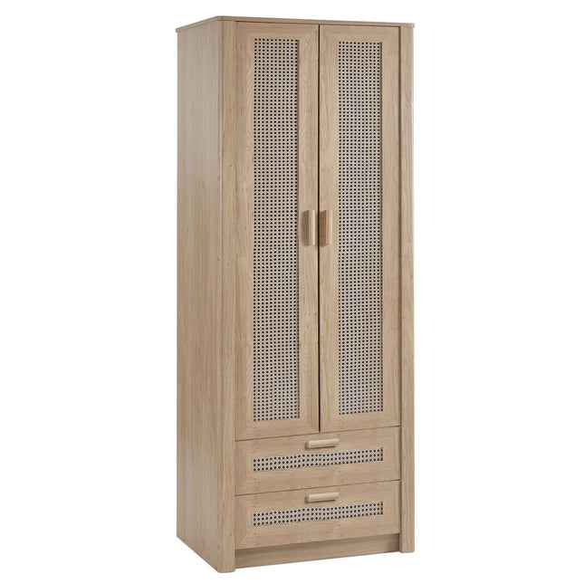 Parma -  Rattan Effect 2 Door Wardrobe