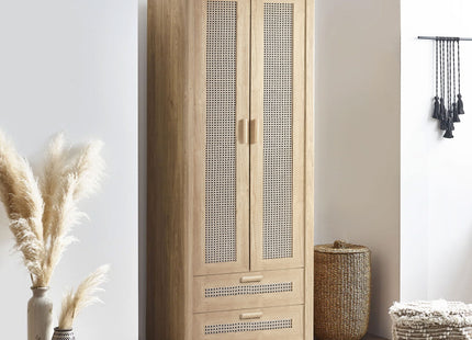 Parma -  Rattan Effect 2 Door Wardrobe