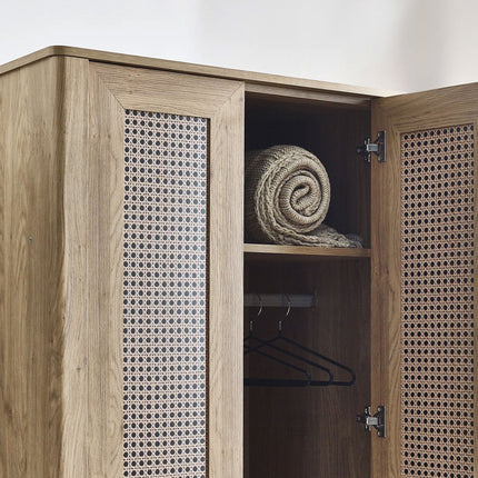 Parma -  Rattan Effect 2 Door Wardrobe
