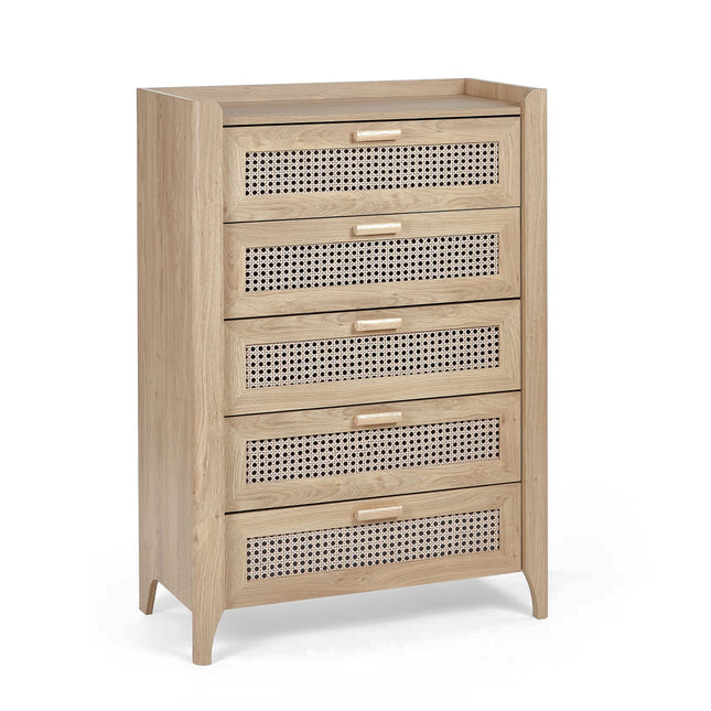 Parma -  Rattan Effect 5 Drawer Chest