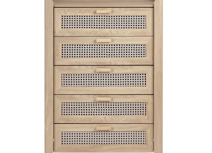 Parma -  Rattan Effect 5 Drawer Chest