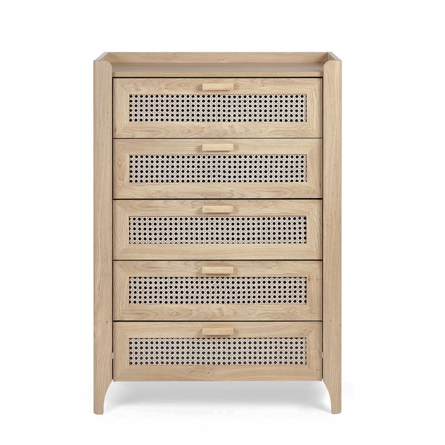 Parma -  Rattan Effect 5 Drawer Chest