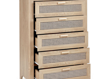 Parma -  Rattan Effect 5 Drawer Chest