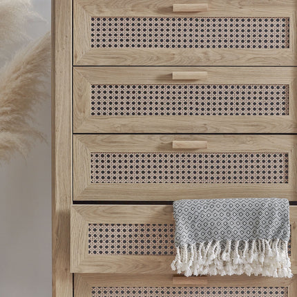 Parma -  Rattan Effect 5 Drawer Chest