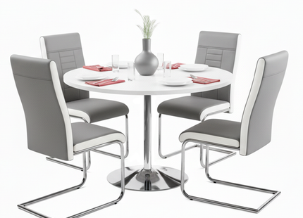 Pod White Dining Table & 4 Finbar Chairs