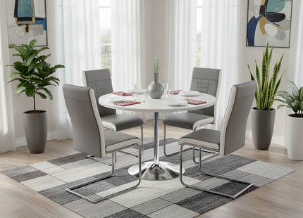 Pod White Dining Table & 4 Finbar Chairs