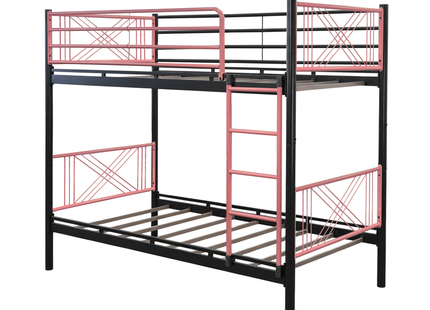 Ranza - Standard Black & Pink Metal Bunk Bed Frame