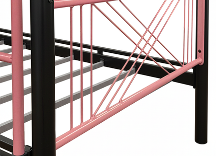 Ranza - Standard Black & Pink Metal Bunk Bed Frame
