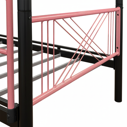 Ranza - Standard Black & Pink Metal Bunk Bed Frame