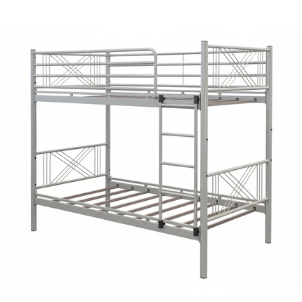 Ranza - Standard Grey Metal Bunk Bed & Mattresses