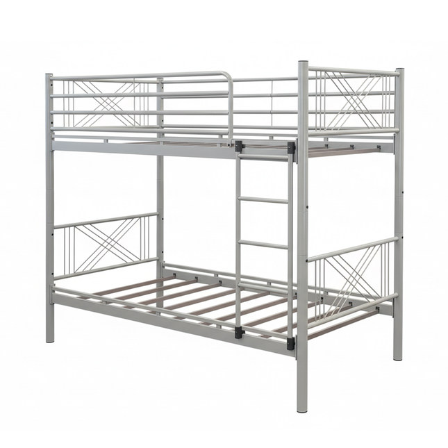 Ranza - Standard Grey Metal Bunk Bed & Mattresses