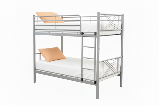 Ranza - Standard Grey Metal Bunk Bed Frame