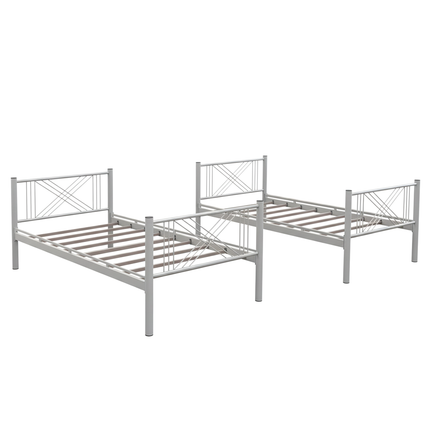 Ranza - Standard Grey Metal Bunk Bed & Mattresses