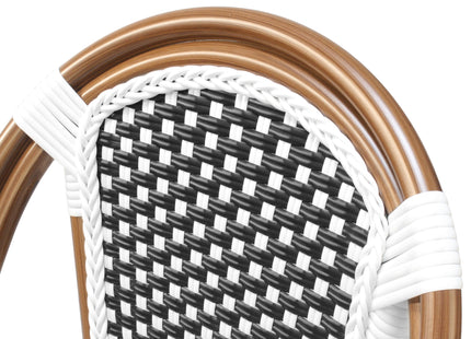 Rattan - Chequered Parisian Patio Dining Chair (Black)