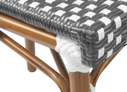 Rattan - Chequered Parisian Patio Dining Chair (Black)