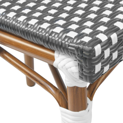 Rattan - Chequered Parisian Patio Dining Chair (Black)