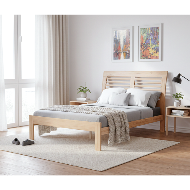 Ridgeway - Solid Wood Double Frame Bed & Mattress (4ft6)