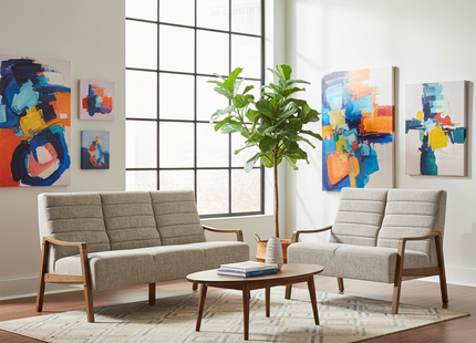 Roma - 3+2 Beige Fabric Suite