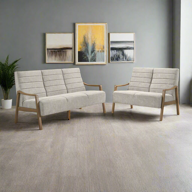 Roma - 3+2 Beige Fabric Suite