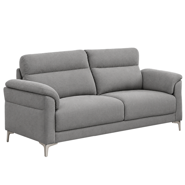 Roxanne - Light Grey Fabric 3 Seater Sofa