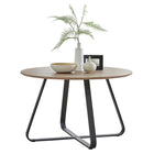 Santorini - Modern Brown Wood Effect Round Dining Table
