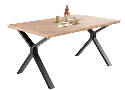 Sigrid - Contemporary Oak Herringbone Veneer Rectangular Dining Table