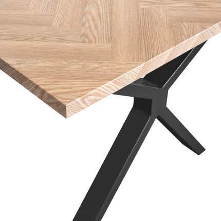Sigrid - Contemporary Oak Herringbone Veneer Rectangular Dining Table